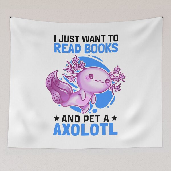 Item preview, Axolotl and books Aquaristic Amphibian Axolotl designed and sold by madgrfx.