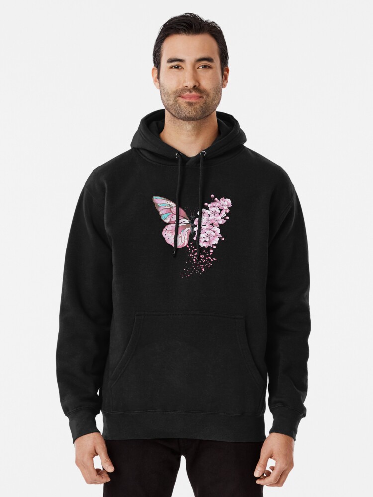 Pink hoodie with discount butterfly