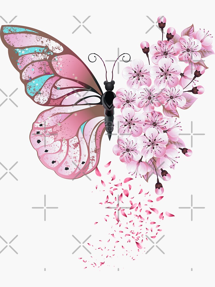 Butterfly Flower Bouquet Art Board Print for Sale by HappyLifeCreate