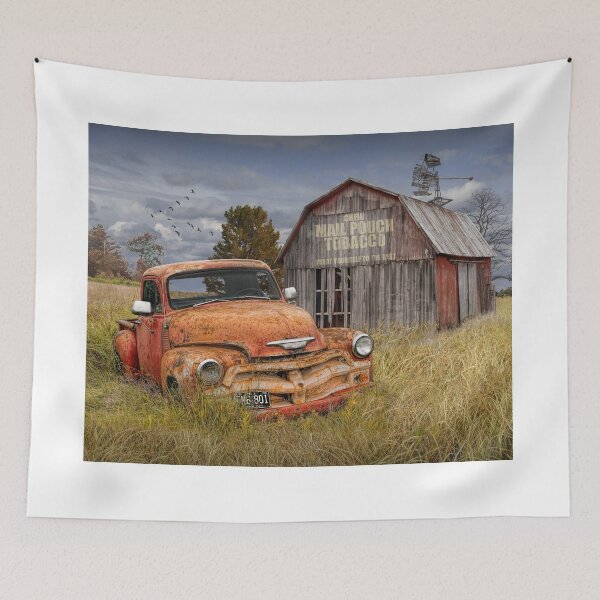 Item preview, Red Pickup Truck by Mail Pouch Tobacco Barn  designed and sold by Randall Nyhof.