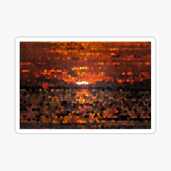 Sunset as a mosaic in bright colors Sticker