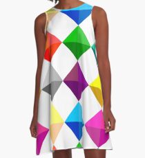 Graphic Art - 3D Squares A-Line Dress