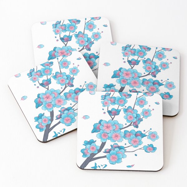 Item preview, Falling blue-pink Sakura Cherry Blossom petals designed and sold by arterialmotive.