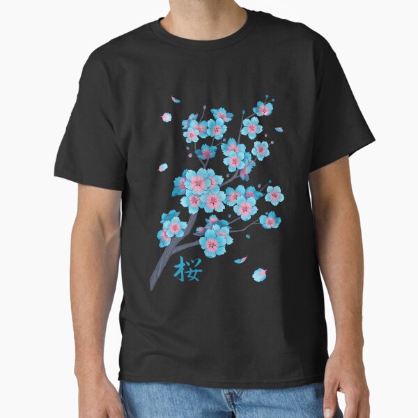 Vista previa del artículo con la obra «Pétalos de flor de cerezo Sakura azul-rosa que caen», diseñado y vendido por arterialmotive.