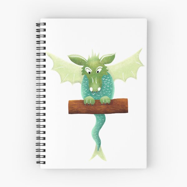 Item preview, Cute Green Dragon with wings outstretched on a perch waiting to pounce. designed and sold by Kelly Lees.