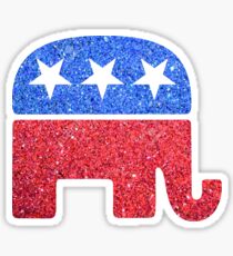 Glitter Republican Elephant Sticker