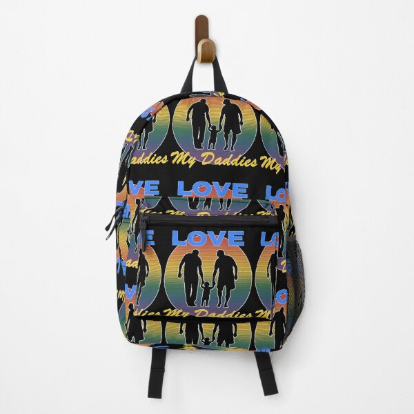 Item preview, Love My Daddies Silhouette Design on Rainbow Sun - Blue and Yellow Type designed and sold by LthrDaddyBear.