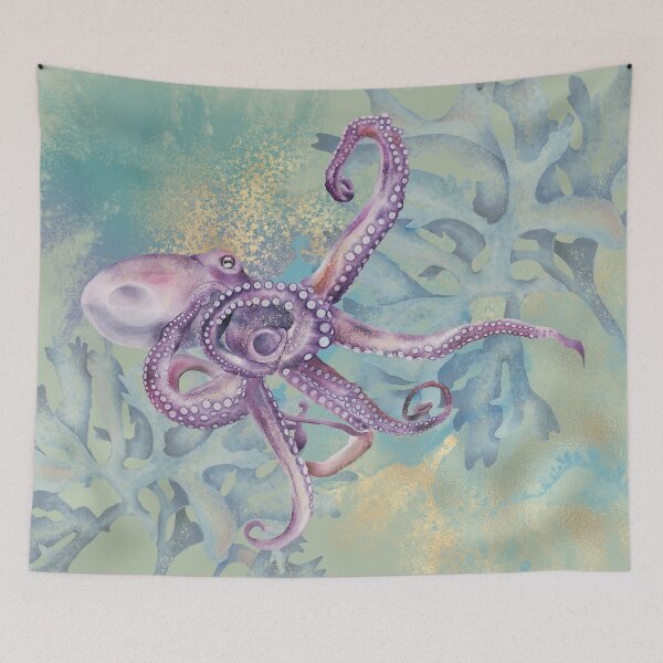 Artikelvorschau, Unter dem Meer Purple Octopus Aquarell entworfen und verkauft von Jennykies.
