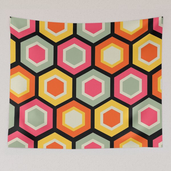 Artikelvorschau, Retro geometrisches Wabenform-Design, entworfen und verkauft von SidhuKeet1.