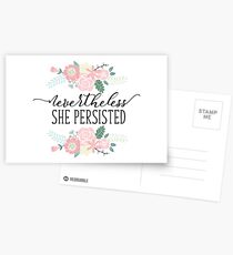 Rosa Blumen dennoch hielt sie feministische Zitat Postkarten