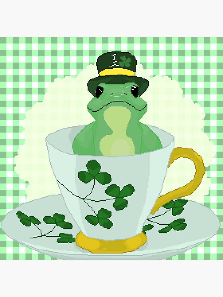 "Frog in Teacup" Sticker by EmmelynBekah Redbubble