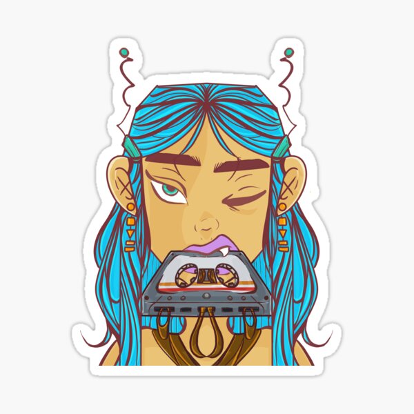 Retro Vibe Cassette Girl Sticker