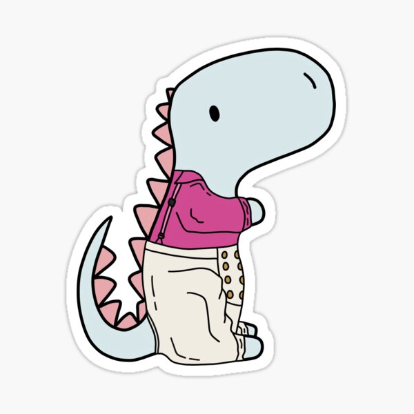 Cute Brontosaurus Cottagecore Dinosaur - Watermelon Sticker