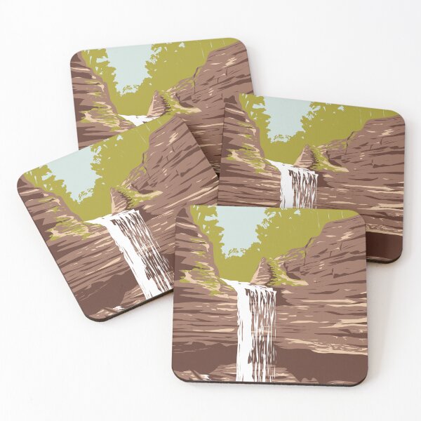 Item preview, Petit Jean State Park with Cedar Falls in Conway County Adjacent to the Arkansas River in Arkansas WPA Poster Art designed and sold by patrimonio.