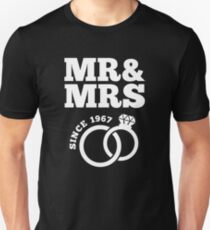 50th Wedding Anniversary Gift T-Shirt Mr & Mrs Since 1967 Unisex T-Shirt