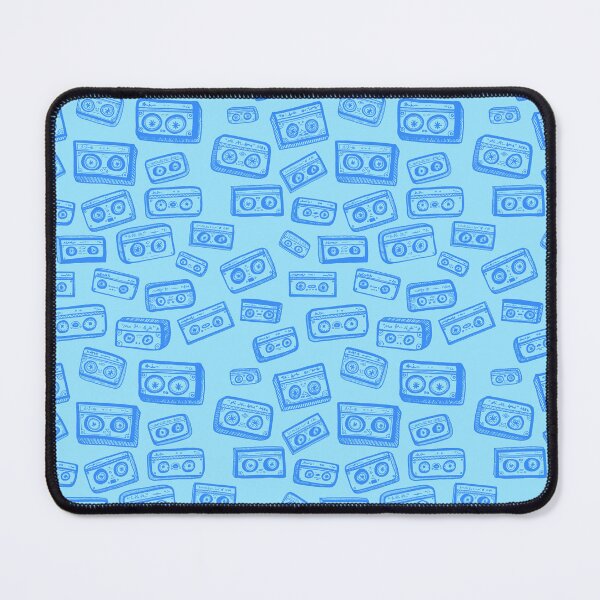 Item preview, Retro Cassettes Hand-Doodled Pattern (Pastel Blue) designed and sold by JynnDoesArt.