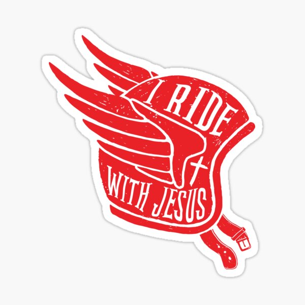 Item preview, Vintage Motorbike Riding Helmet I Ride With Jesus Christian designed and sold by AlanW1980.