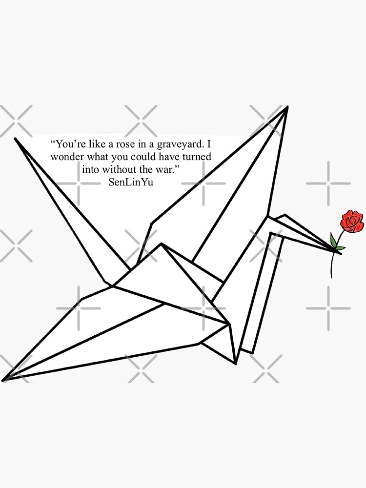 "Manacled Paper Crane" Sticker for Sale by martav99 Redbubble