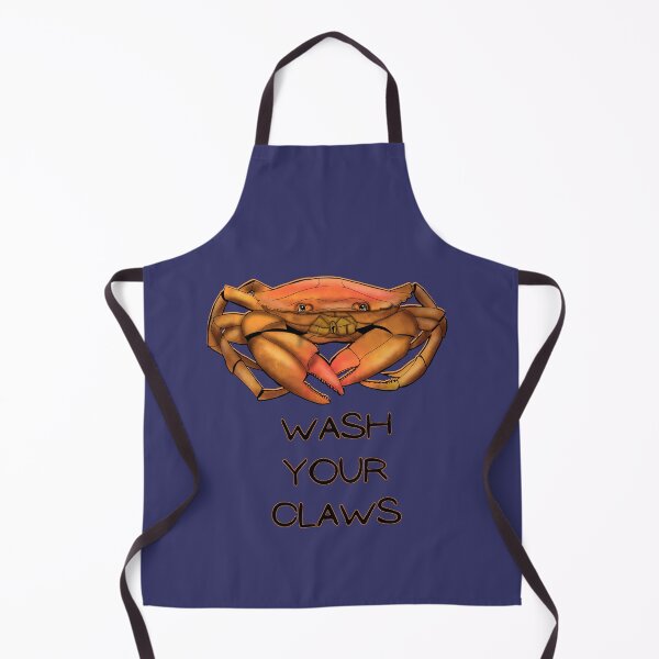 Item preview, WASH YOUR CLAWS Dungeness Crab (Apron Pillow or Mask) designed and sold by plackonteeth.