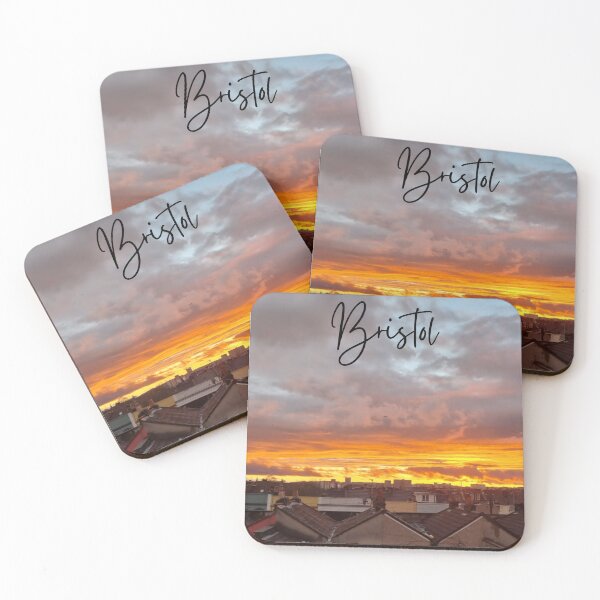 Item preview, Bristol City Skyline Sunset Glowing Clouds designed and sold by RichTeeDesigns.