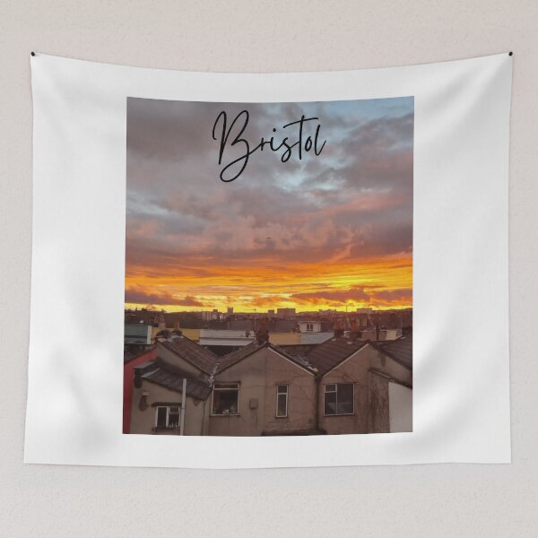 Item preview, Bristol City Skyline Sunset Glowing Clouds designed and sold by RichTeeDesigns.