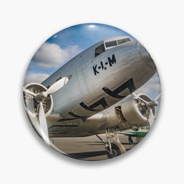 Item preview, Avión vintage - KLM - Royal Dutch Airlines Douglas DC-2 avión de hélice doble estacionado en la pista en color designed and sold by James-Cole.