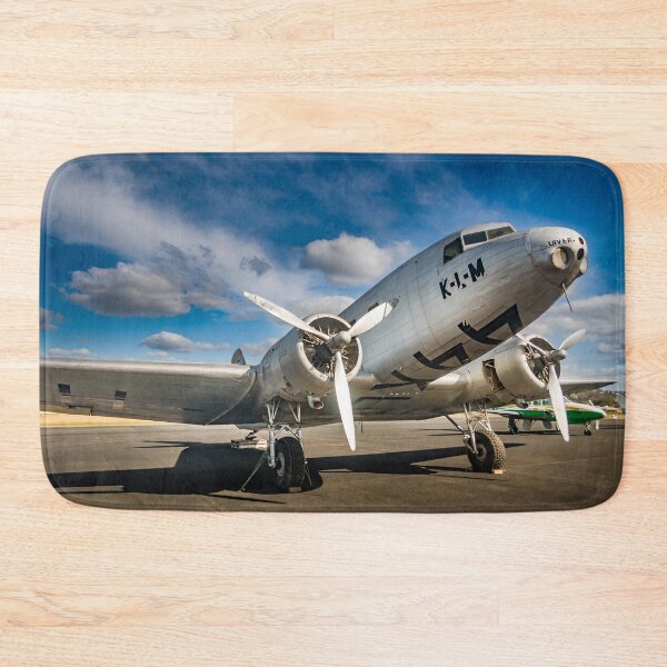 Item preview, Vintage airplane - KLM - Royal Dutch Airlines Douglas DC-2 twin propeller aeroplane parked on runway in colour designed and sold by James-Cole.