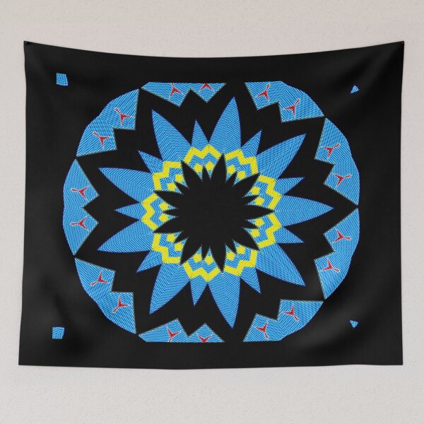 Item preview,  GEOMETRIC ABSTRACT MASK PATTERN WITH ARUBAN FLAG COLORS - ARRUBA ONE HAPPY ISLAND 12. designed and sold by Ralek.