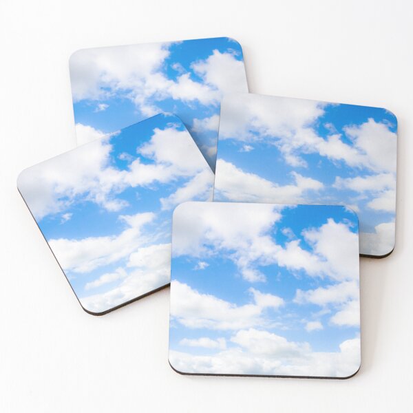 Item preview, Bright fluffy white clouds against a glowing blue sky designed and sold by James-Cole.
