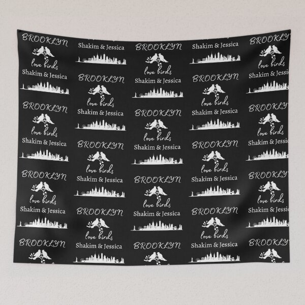 Item preview, WEDDING , LOVE, BROOKLYN,SKYLINE, LOVE BIRDS,  BLACK, WHITE WEDDING DESIGN designed and sold by DoloresAlaire.