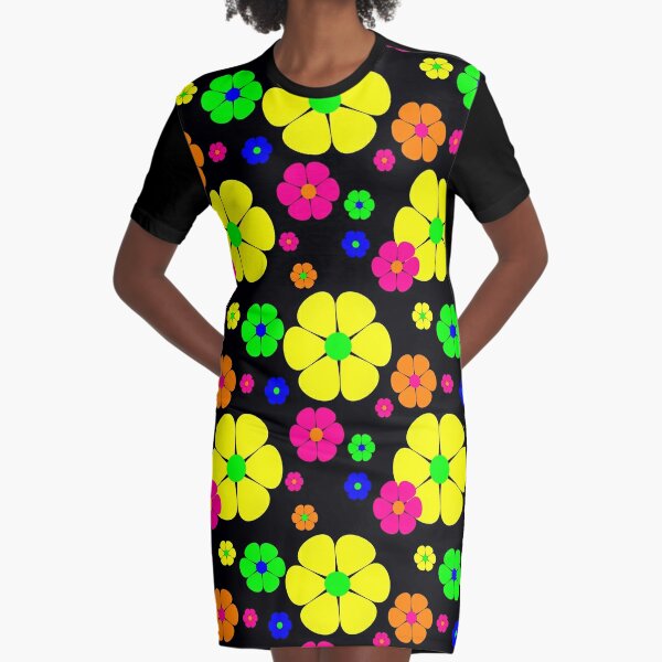 vintage mod floral Graphic T-Shirt Dress