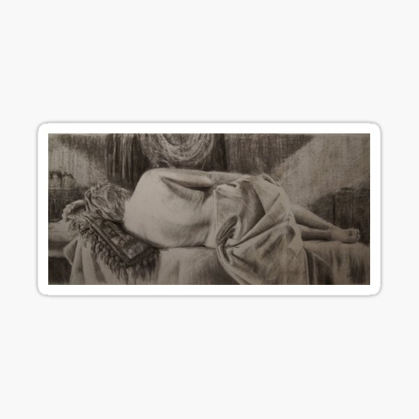 Item preview, Nude Drawing with Drapes by Adelaide Artist Avril Thomas designed and sold by AvrilThomasart.