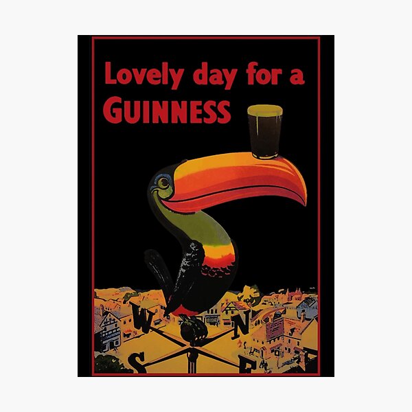Rare Guinness Toucan Harp Design Pint BEER Glass Lovely Day for a Guiness