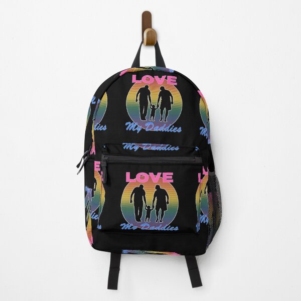 Item preview, Love My Daddies Silhouette Design on Rainbow Sun - Pink and Blue Type designed and sold by LthrDaddyBear.
