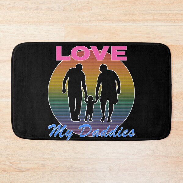 Item preview, Love My Daddies Silhouette Design on Rainbow Sun - Pink and Blue Type designed and sold by LthrDaddyBear.