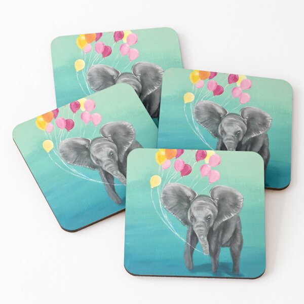 Item preview, Baby Elephant with Balloons designed and sold by CurlyClaraBelle.