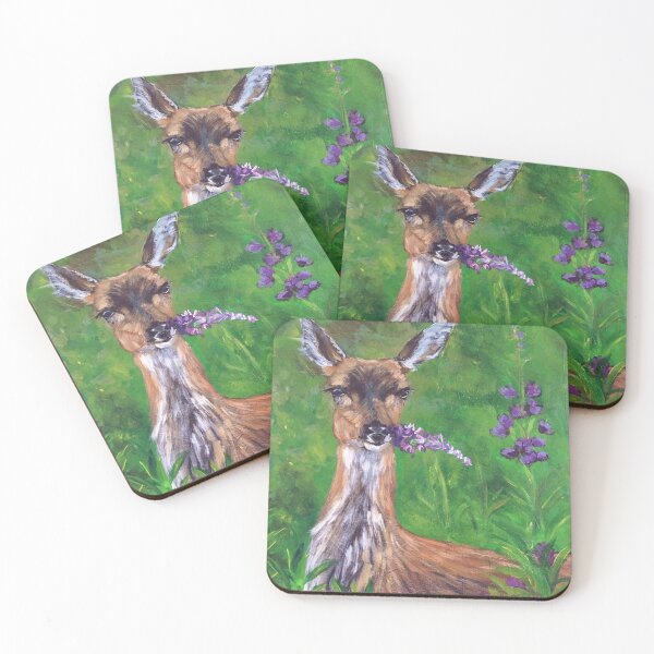 Item preview, Doe Deer and Fireweed Flower designed and sold by CurlyClaraBelle.