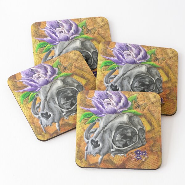 Item preview, Skull and Purple Flower designed and sold by CurlyClaraBelle.