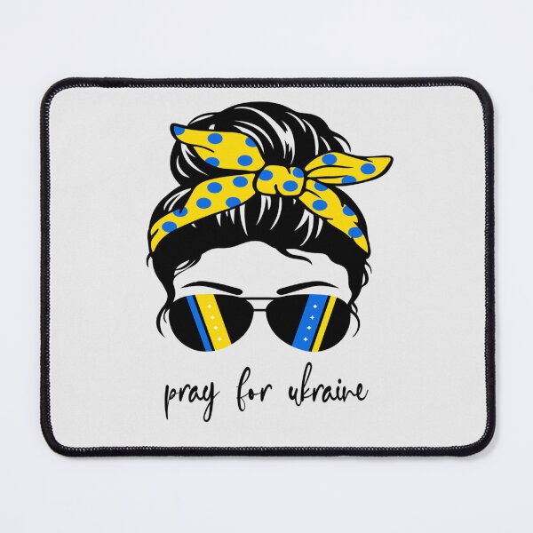 Item preview, Pray For Ukraine Support Ukrainian Messy Bun ukrainian flag Classic T-Shirt designed and sold by GaelBustamante.