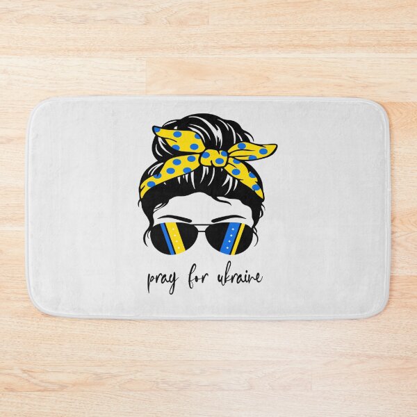 Item preview, Pray For Ukraine Support Ukrainian Messy Bun ukrainian flag Classic T-Shirt designed and sold by GaelBustamante.