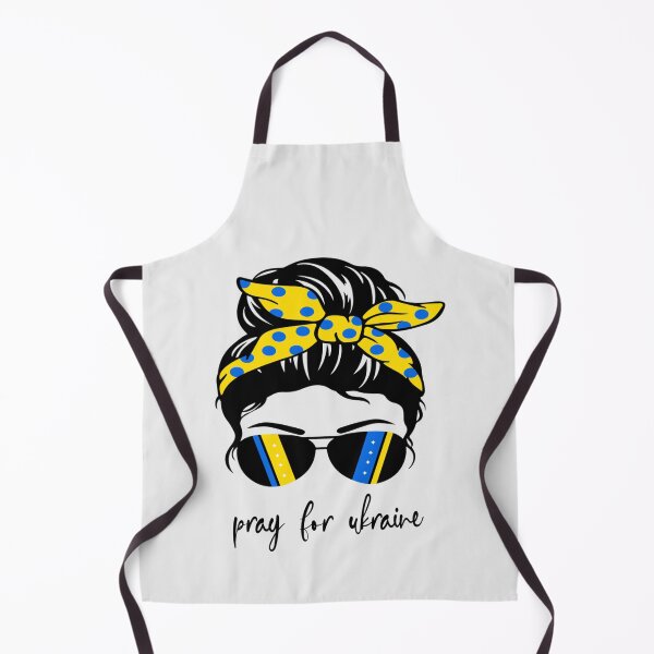Item preview, Pray For Ukraine Support Ukrainian Messy Bun ukrainian flag Classic T-Shirt designed and sold by GaelBustamante.