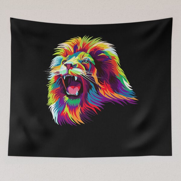 Item preview, Bright Colorful Cool Lion Head Face Pop Cool Art  designed and sold by selenneraeann.