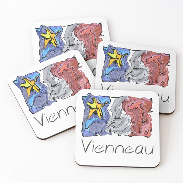 Item preview, Acadian Flag pastel liquid mosaic Vienneau - Drapeau acadien mosaïque liquide pastel vitrail Vienneau designed and sold by ColoursOfFrance.