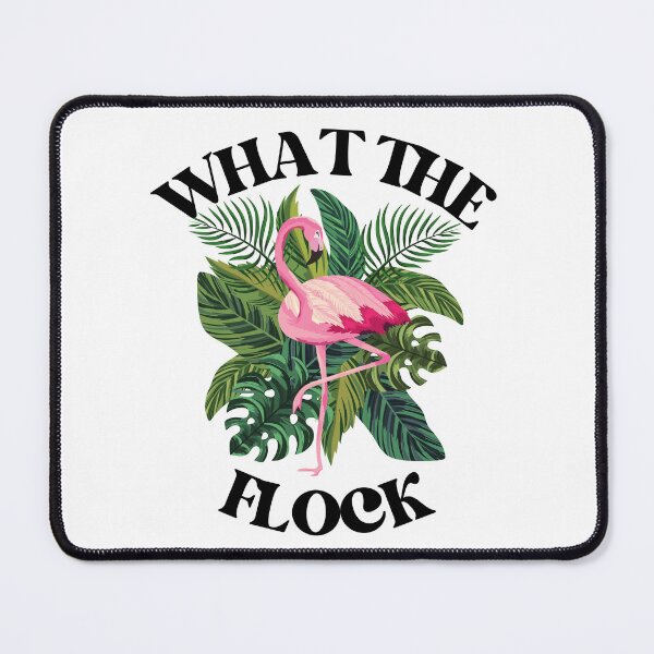 Item preview, What The Flock, Pink Flamingo in Green Tropical Palm Leaves designed and sold by Black11Flamingo.