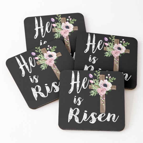 Item preview, He has Risen Easter Day Jesus Floral Cross designed and sold by Humber19912.
