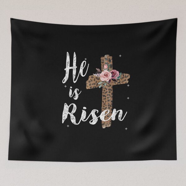 Item preview, He has Risen Easter Day Jesus Floral Cross designed and sold by Humber19912.