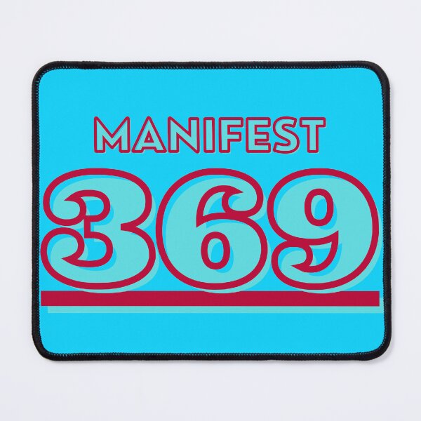 Item preview,  369- Tesla magic manifesting numbers in turquoise and brick red designed and sold by Mary Egan.