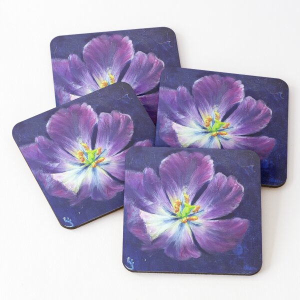Item preview, Purple Tulip Flower Painting by Jolene Edwards designed and sold by CurlyClaraBelle.