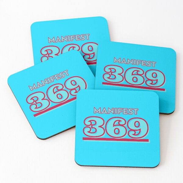 Item preview,  369- Tesla magic manifesting numbers in turquoise and brick red designed and sold by Mary Egan.