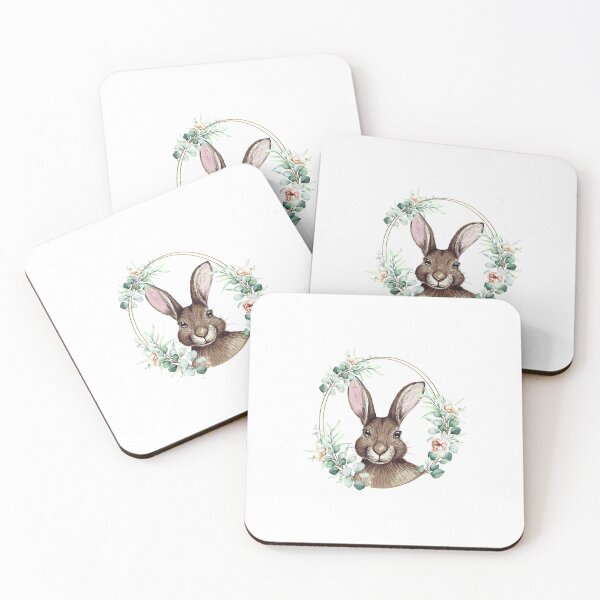 Item preview, Bunny Rabbit in a Floral Gold Wreath Frame  designed and sold by angkhuong1993.